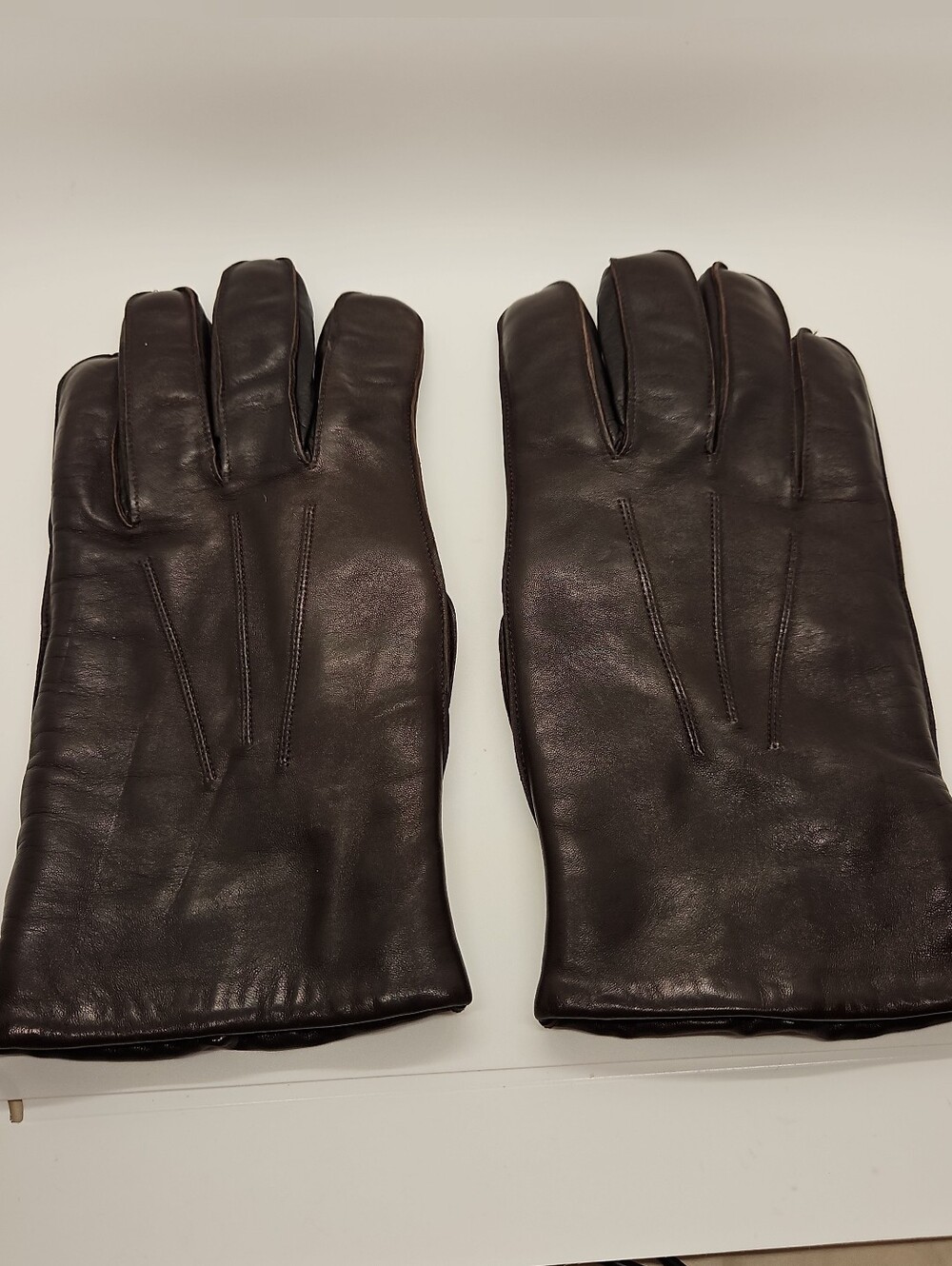 Coach Men's Dark Brown Leather Shearling Gloves Vintage Classic Size XL